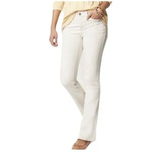 J. Jill Women's Slim Bootcut Denim Jeans Mid-Rise Stretch White Size 12 Petite